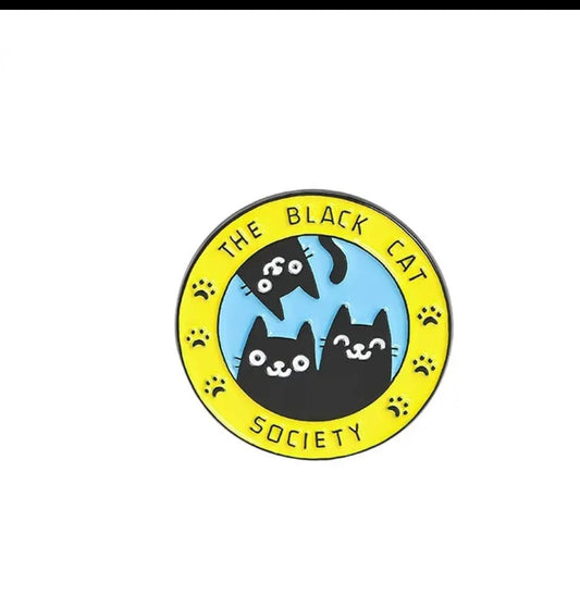 Black Cat Enamel Pin - Feline Inspired Accessory for Cat Lovers