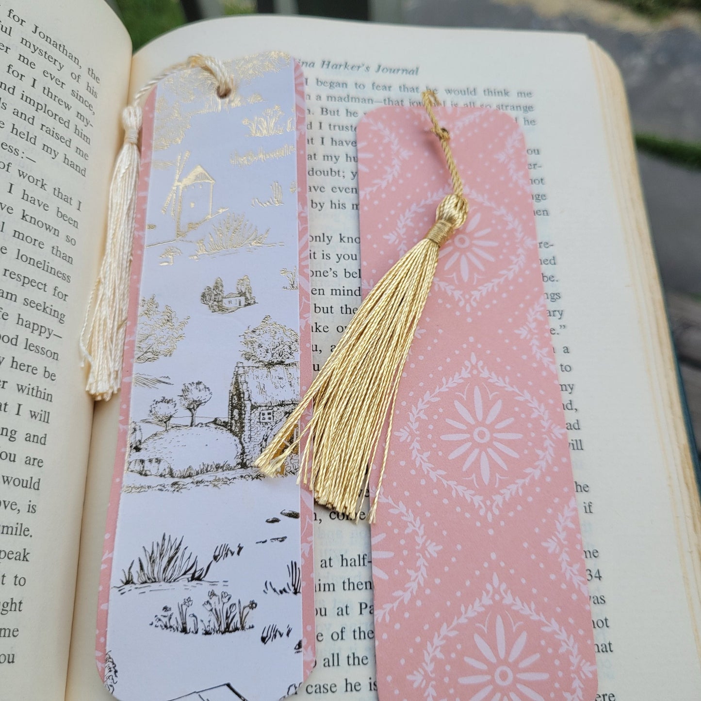 Farmland Fancy Bookmark with Silky Tassels and Cute Charm - Handmade Gift for Book Lovers