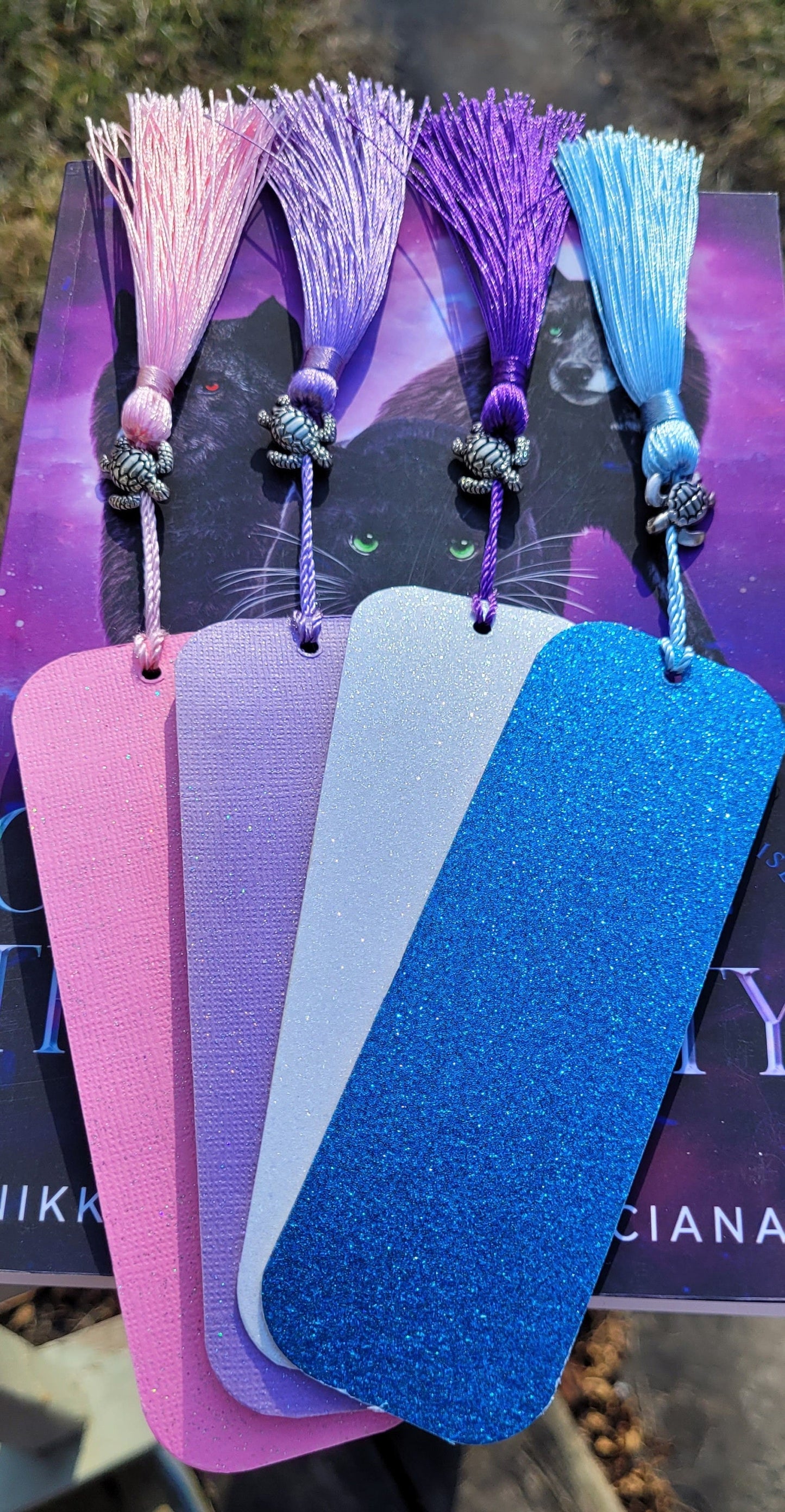 Mermaid Scale Bookmark with Silky Tassels and Cute Charm - Handmade Gift for Book Lovers