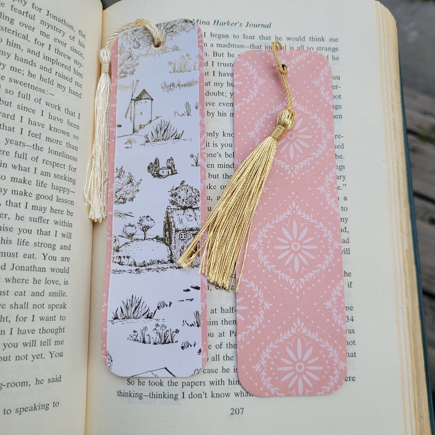 Farmland Fancy Bookmark with Silky Tassels and Cute Charm - Handmade Gift for Book Lovers